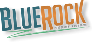 The logo for Blue Rock Productions and Studio